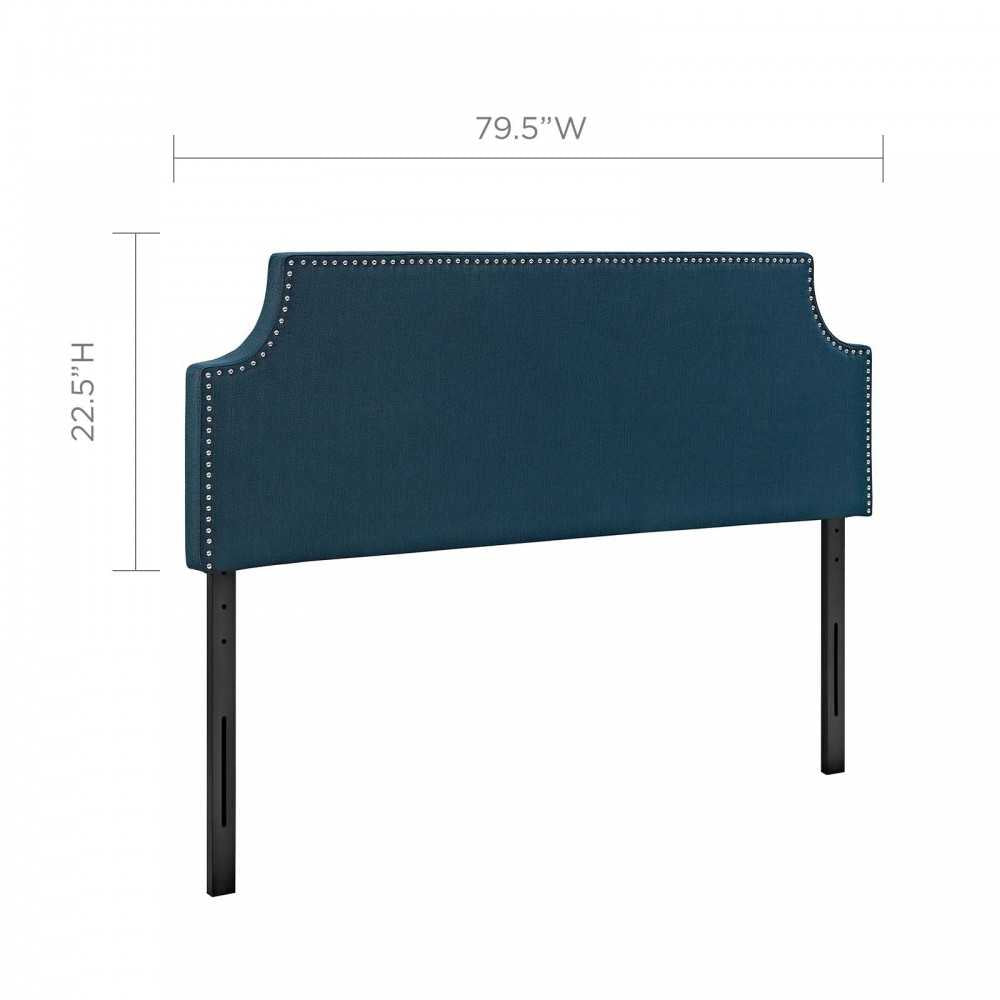 Laura King Upholstered Fabric Headboard, Azure