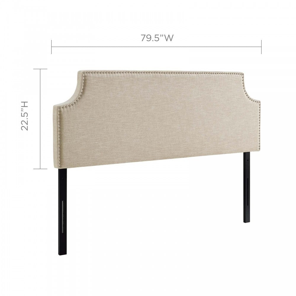 Laura King Upholstered Fabric Headboard, Beige