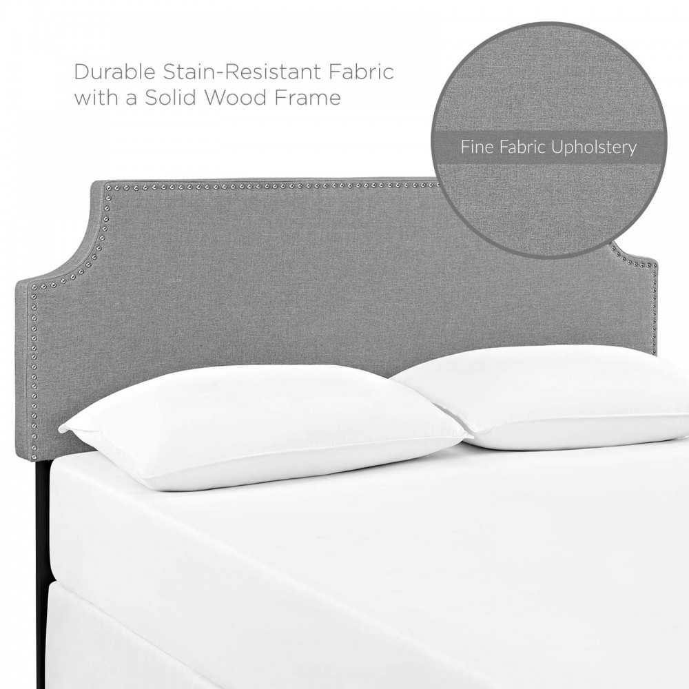 Laura King Upholstered Fabric Headboard, Gray