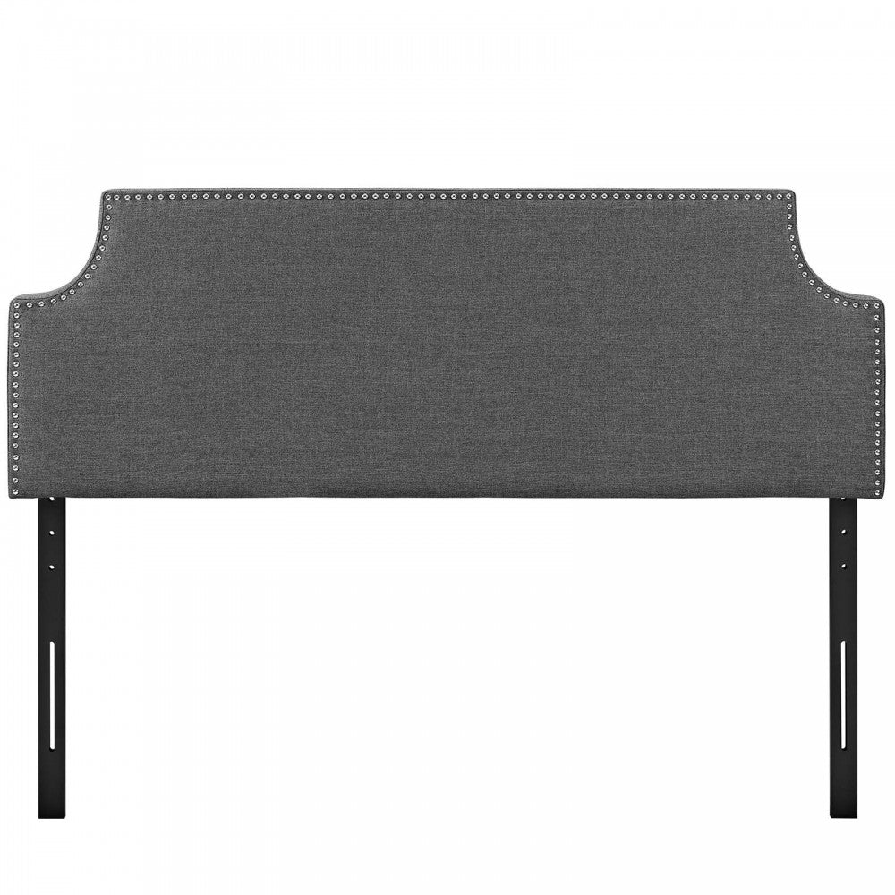 Laura King Upholstered Fabric Headboard, Gray