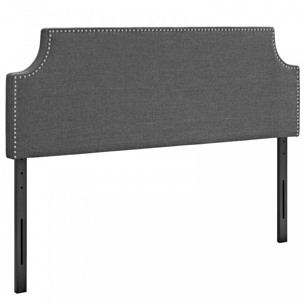 Laura King Upholstered Fabric Headboard, Gray