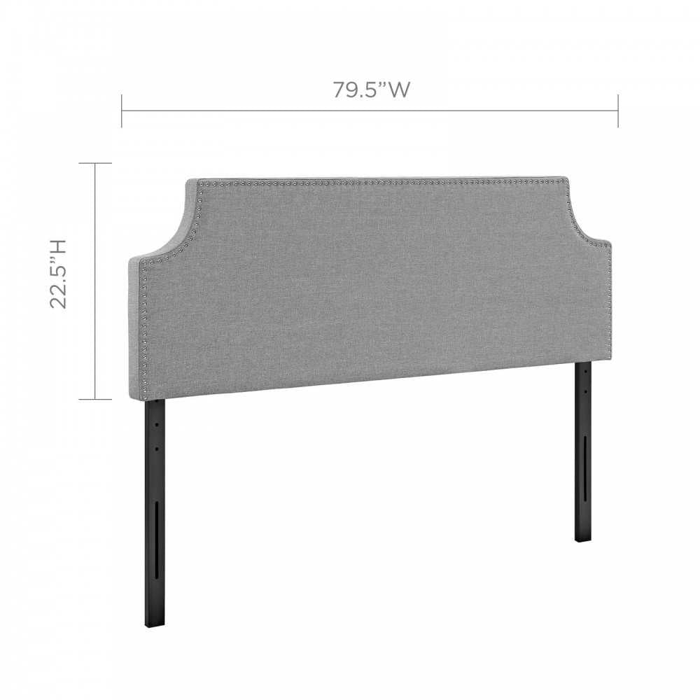 Laura King Upholstered Fabric Headboard, Gray