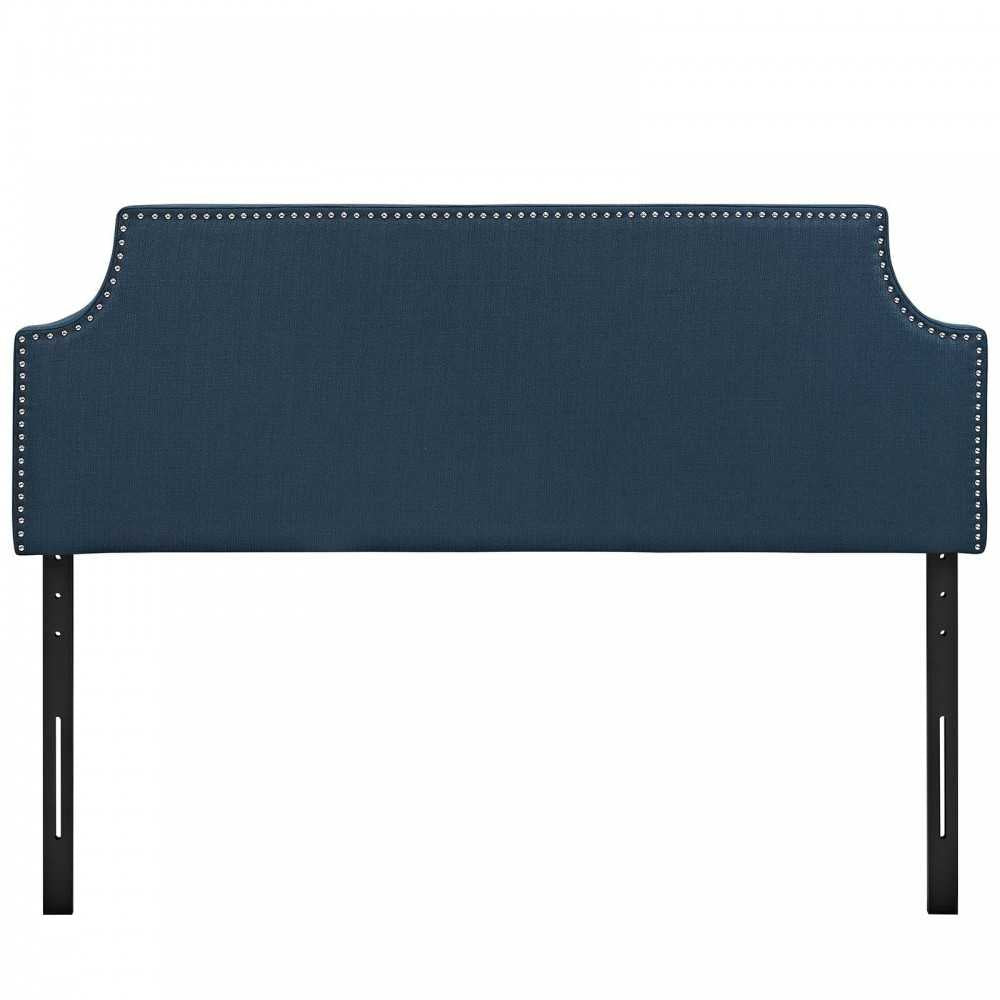 Laura Queen Upholstered Fabric Headboard, Azure