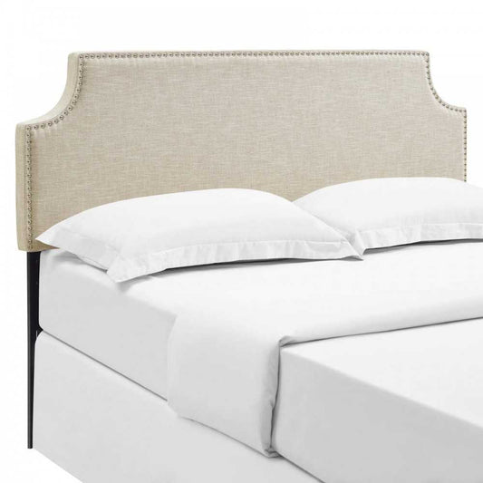 Laura Queen Upholstered Fabric Headboard, Beige