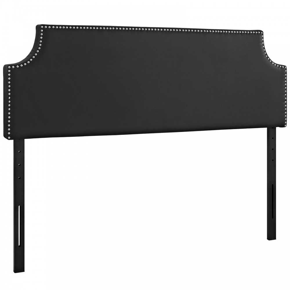 Laura Queen Upholstered Vinyl Headboard, Black