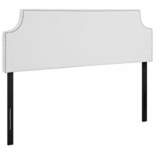 Laura Queen Upholstered Vinyl Headboard, White