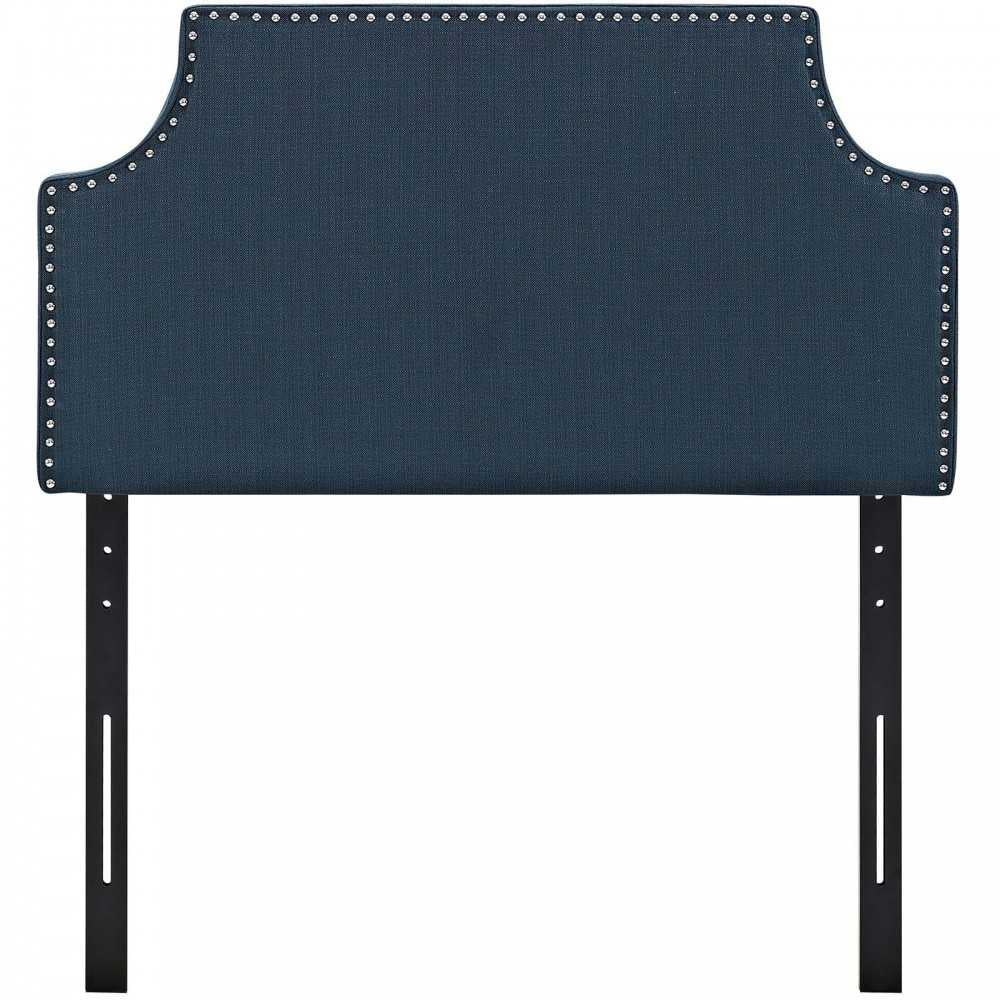 Laura Twin Upholstered Fabric Headboard, Azure