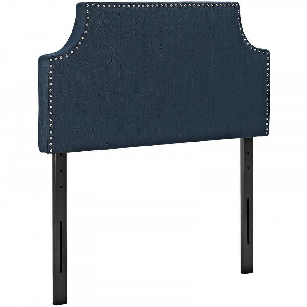 Laura Twin Upholstered Fabric Headboard, Azure