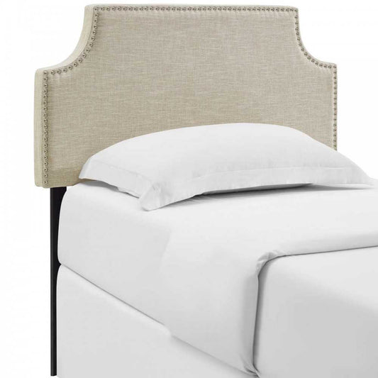 Laura Twin Upholstered Fabric Headboard, Beige