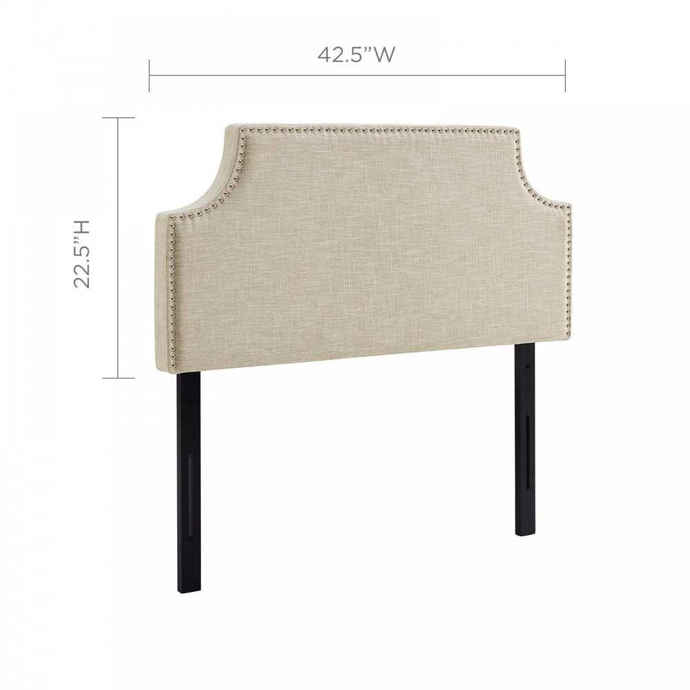 Laura Twin Upholstered Fabric Headboard, Beige