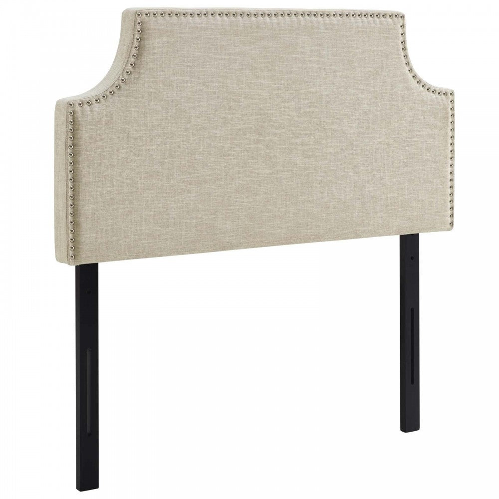 Laura Twin Upholstered Fabric Headboard, Beige