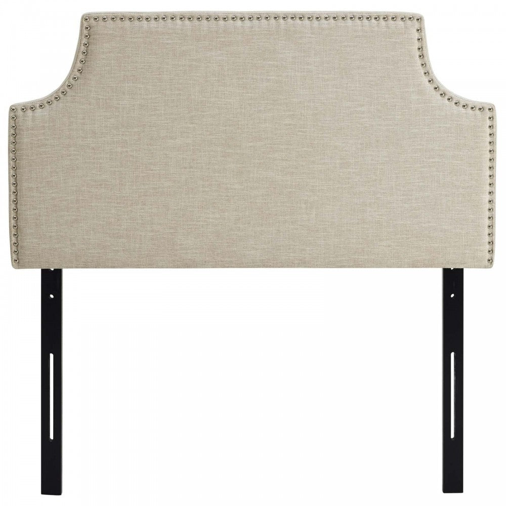 Laura Twin Upholstered Fabric Headboard, Beige