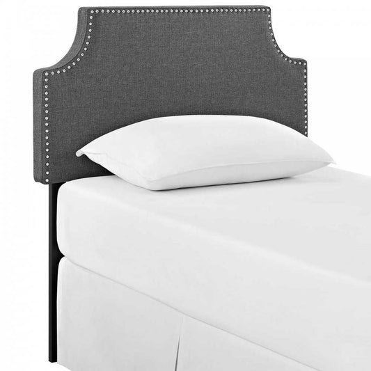 Laura Twin Upholstered Fabric Headboard, Gray