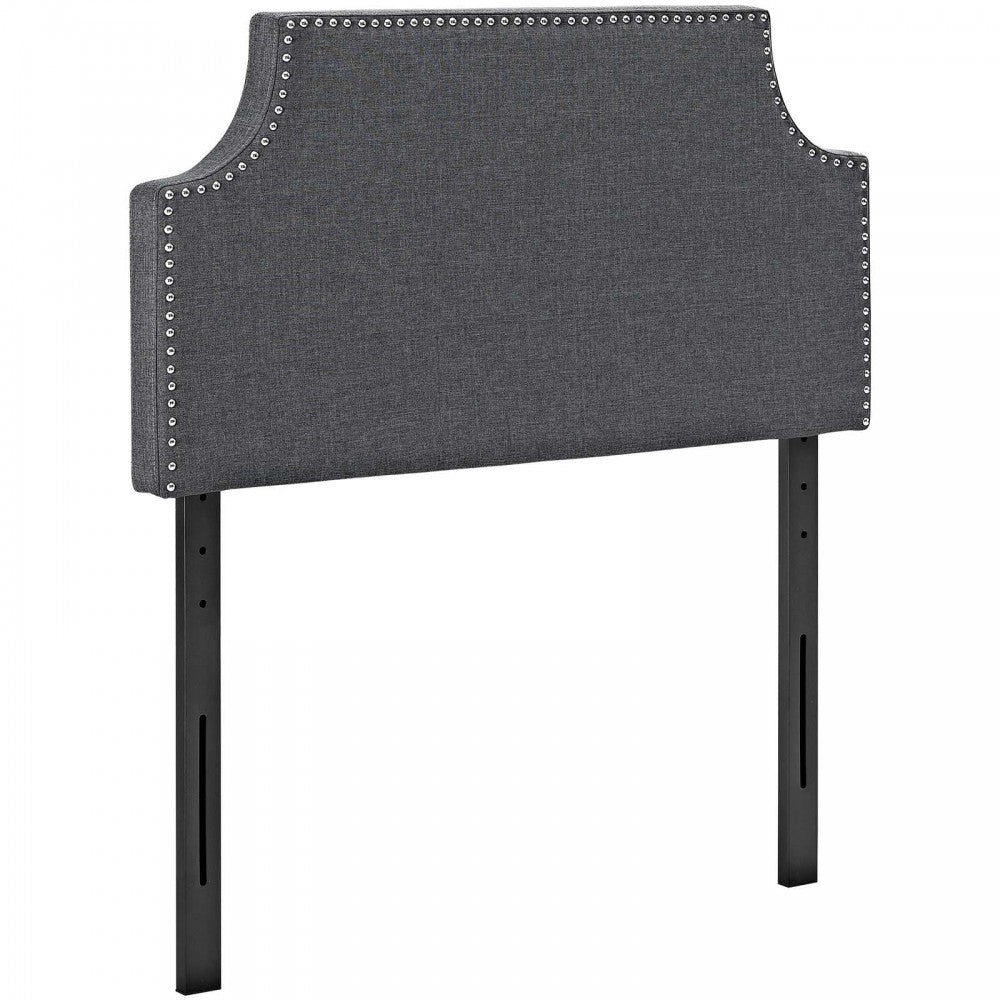 Laura Twin Upholstered Fabric Headboard, Gray