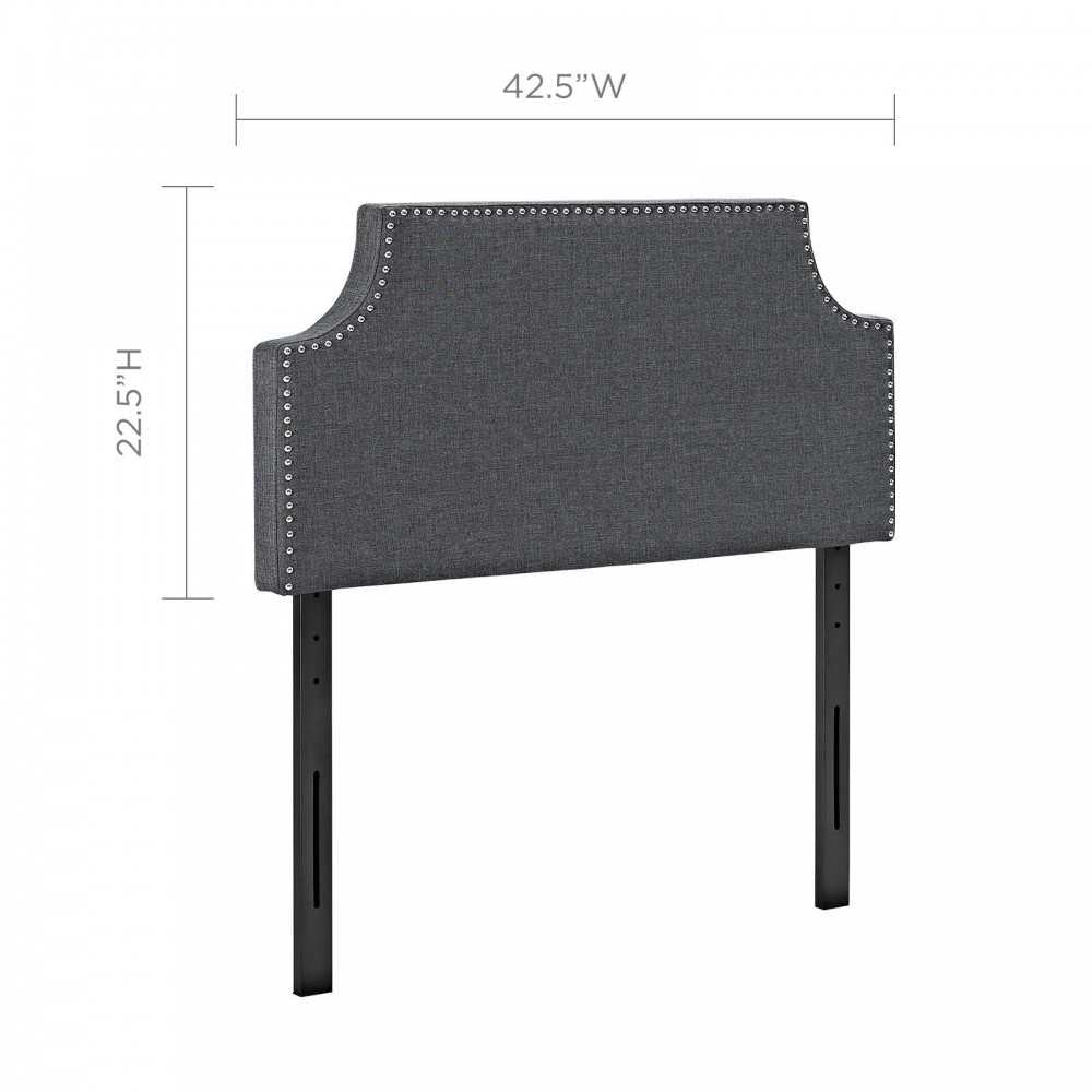 Laura Twin Upholstered Fabric Headboard, Gray