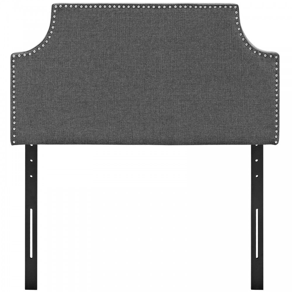 Laura Twin Upholstered Fabric Headboard, Gray