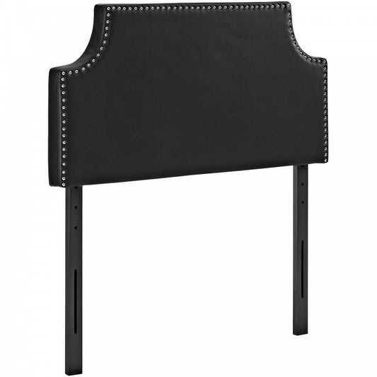 Laura Twin Upholstered Vinyl Headboard, Black