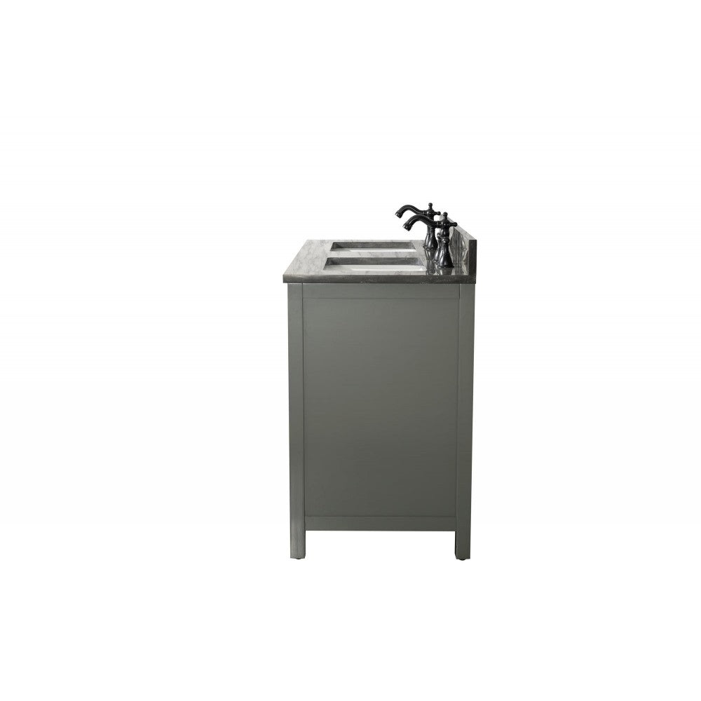 Legion Furniture 54" Green Finish Sink Vanity Cabinet With Blue Lime Stone Top