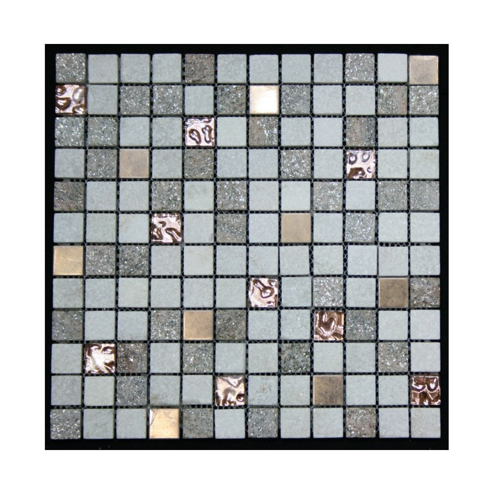 Legion Furniture Copper, White & Brown Mosaic Tile