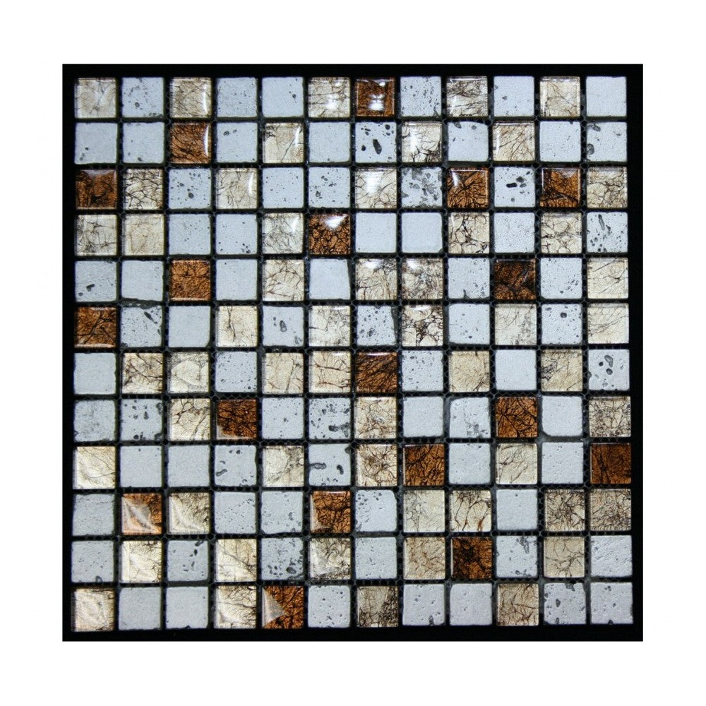 Legion Furniture Silver Gold & Brown Mosaic Tile