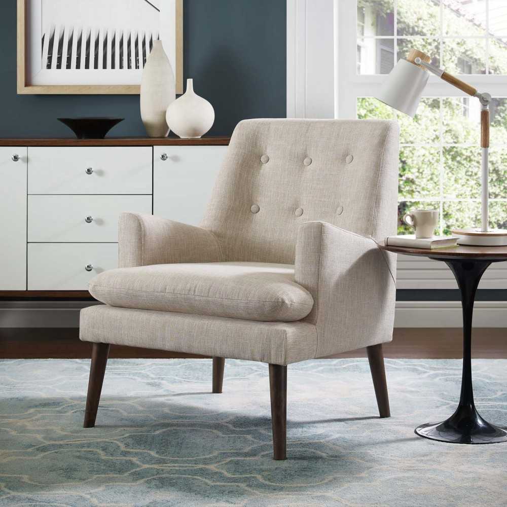 Leisure Upholstered Lounge Chair, Beige