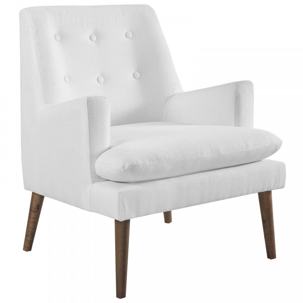 Leisure Upholstered Lounge Chair, White
