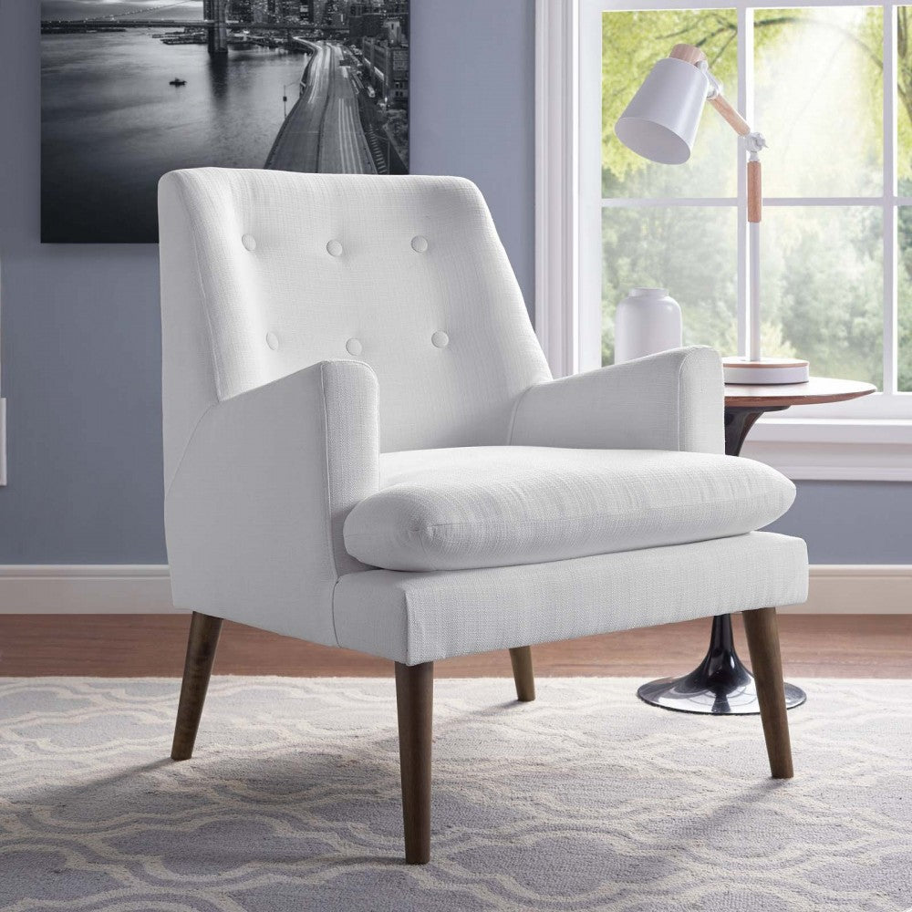 Leisure Upholstered Lounge Chair, White