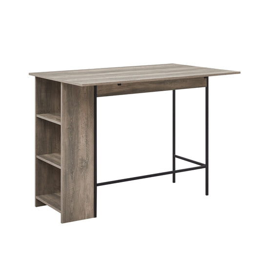 Lena 48" Counter Height Drop Leaf Table with Storage - Gray Wash