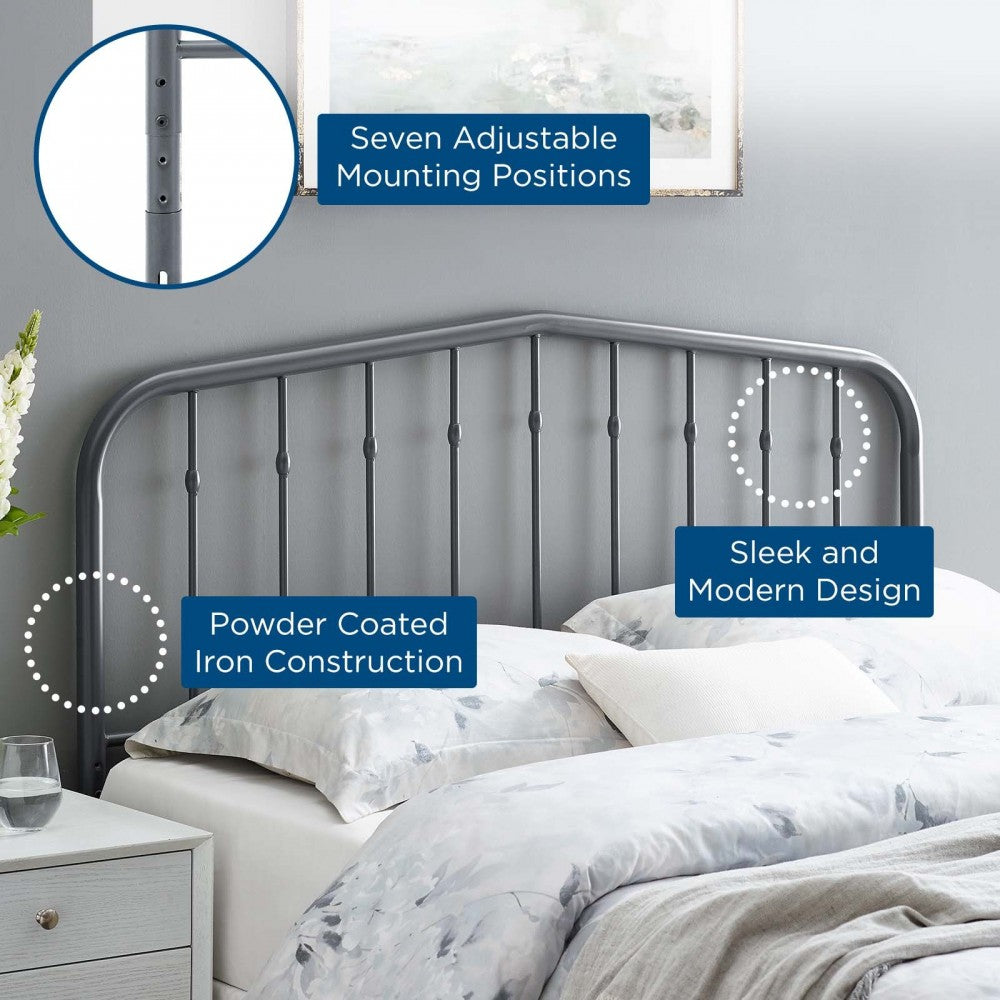 Lennon Full Metal Headboard, Gray