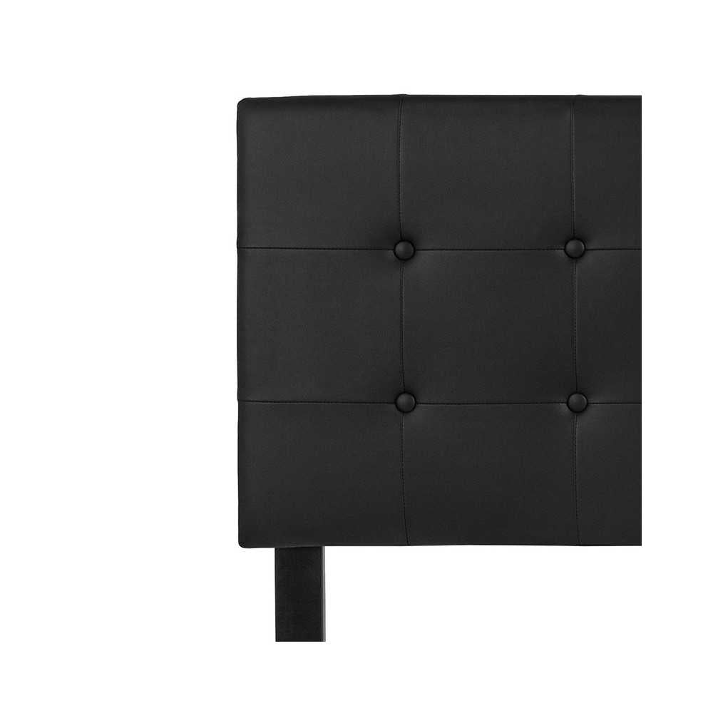 Lennox Tufted Upholstered Full Size Headboard in Black Vinyl