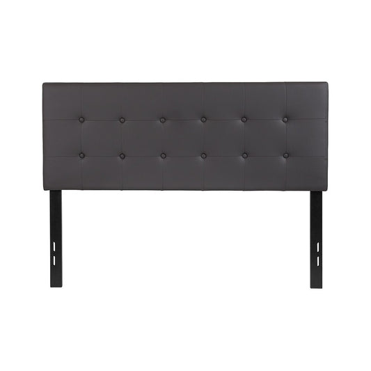Lennox Tufted Upholstered Full Size Headboard in Gray Vinyl