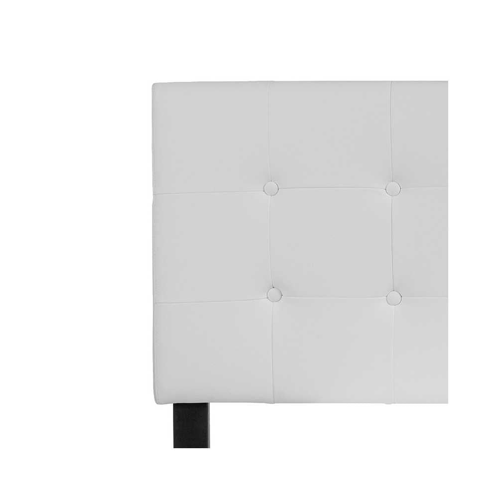 Lennox Tufted Upholstered Full Size Headboard in White Vinyl