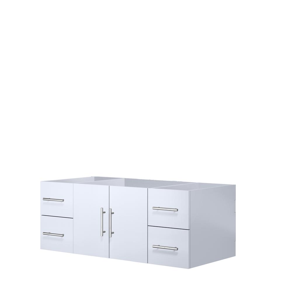 Geneva 48 in. W x 22 in. D x 19 in. H Vanity Cabinet Only in Glossy White