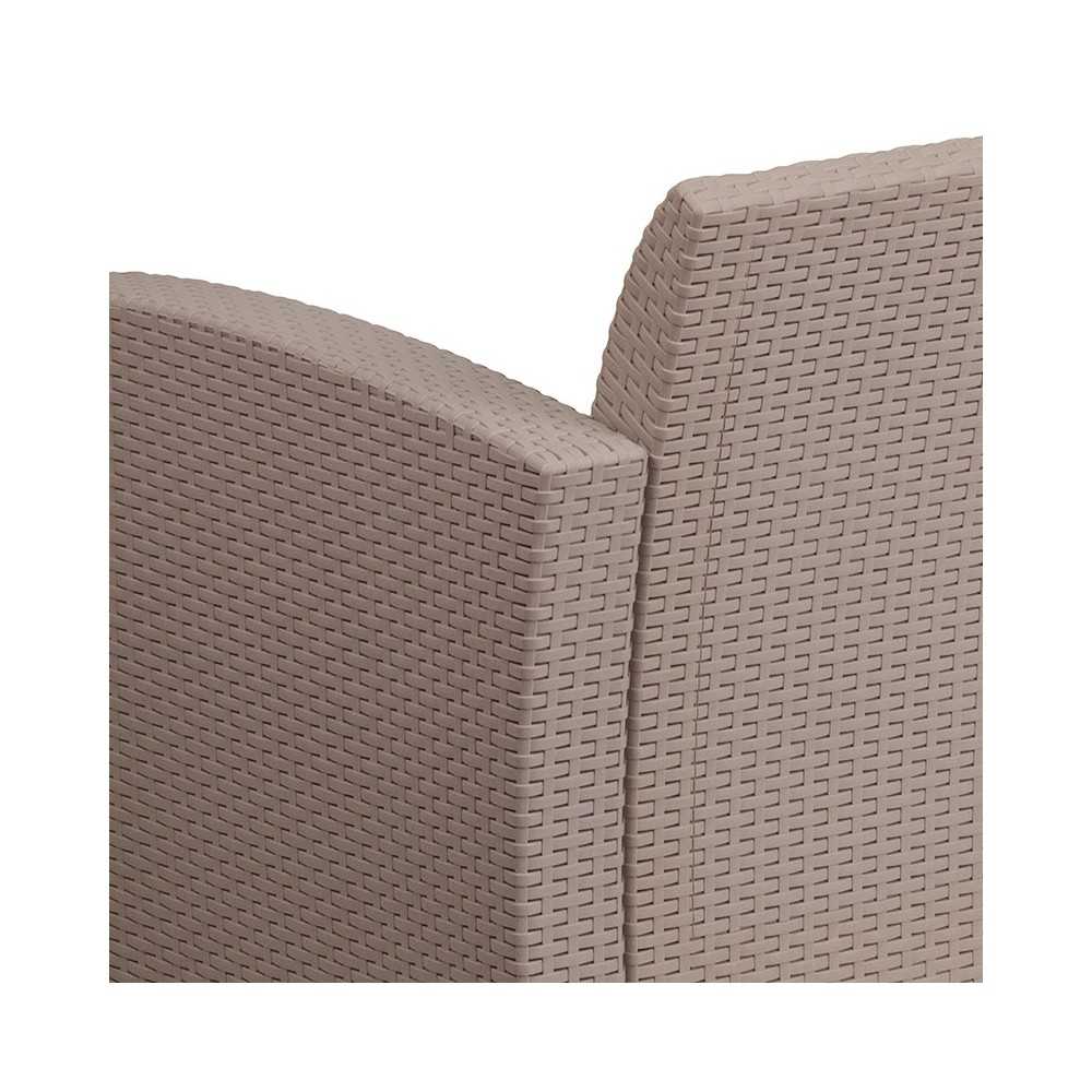 Light Gray Faux Rattan Chair with All-Weather Light Gray Cushion