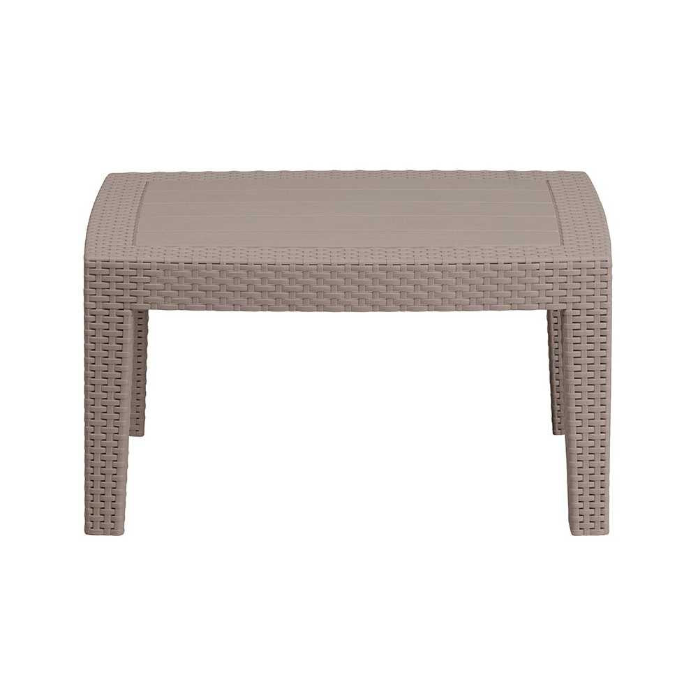 Light Gray Faux Rattan Coffee Table