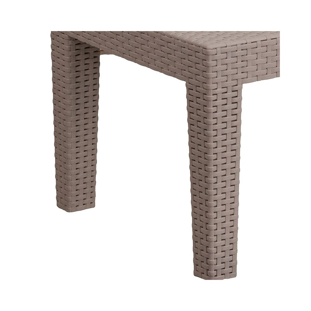 Light Gray Faux Rattan Coffee Table