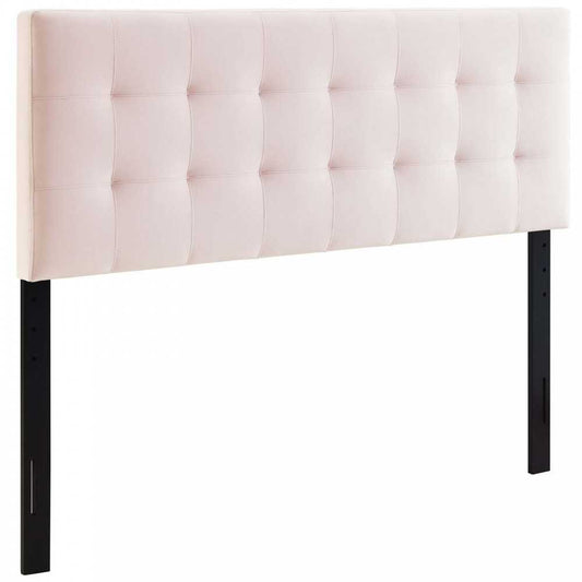 Lily Biscuit Tufted Full Performance Velvet Headboard, Pink