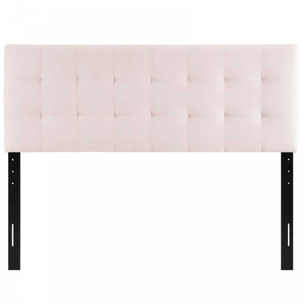 Lily Biscuit Tufted Full Performance Velvet Headboard, Pink