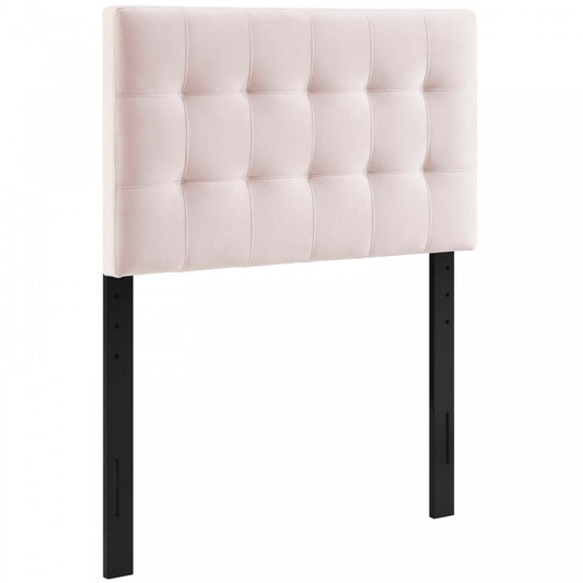 Lily Biscuit Tufted Twin Performance Velvet Headboard, Pink