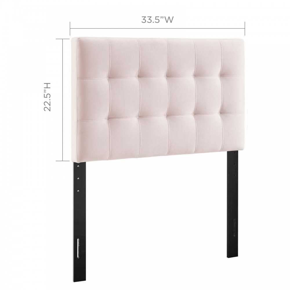 Lily Biscuit Tufted Twin Performance Velvet Headboard, Pink