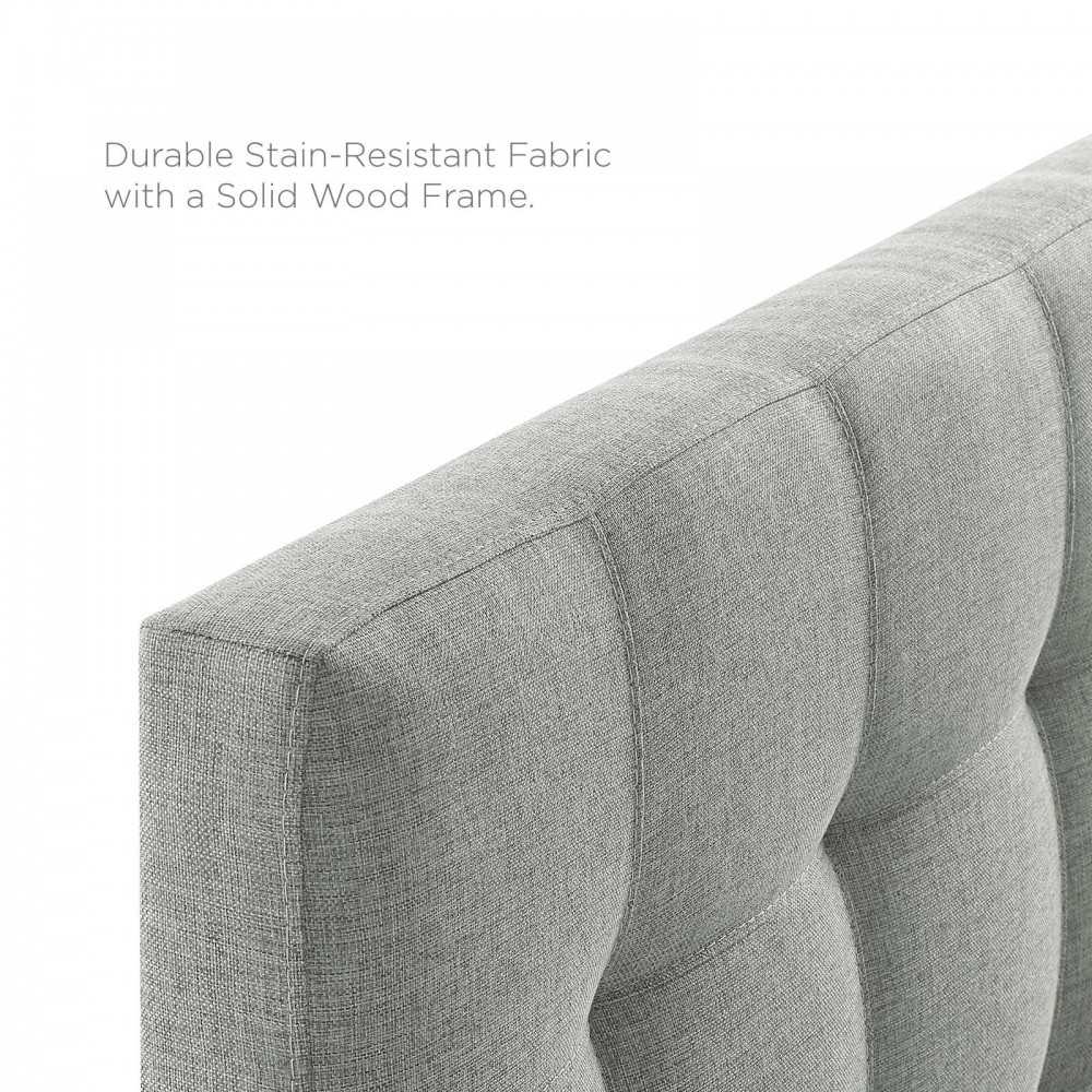 Lily Full Upholstered Fabric Headboard, Gray