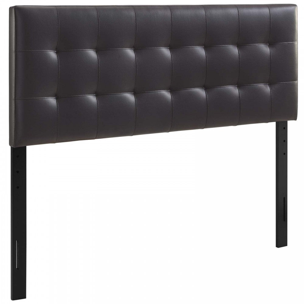 Lily Full Upholstered Vinyl Headboard, Brown