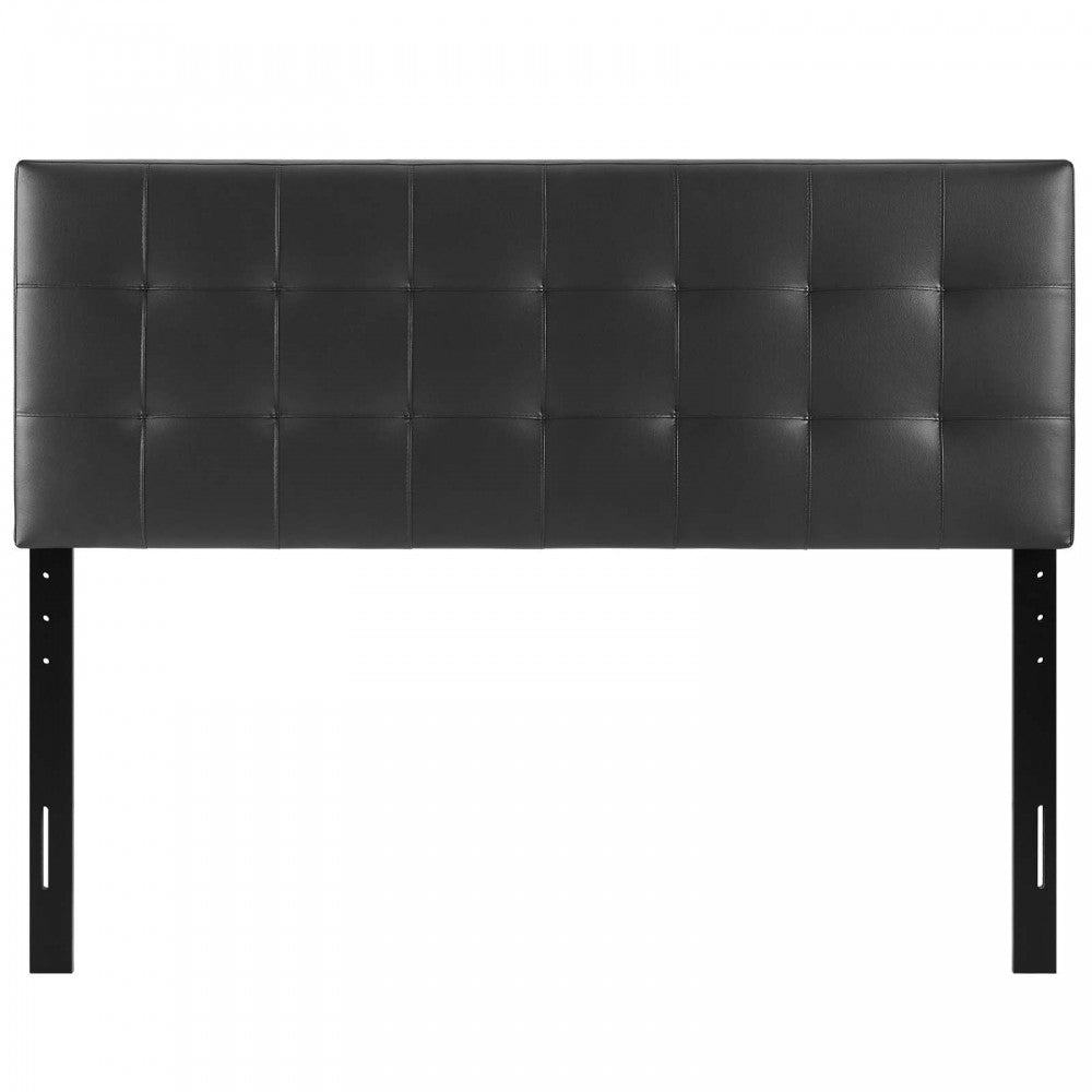 Lily Full Upholstered Vinyl Headboard, Black