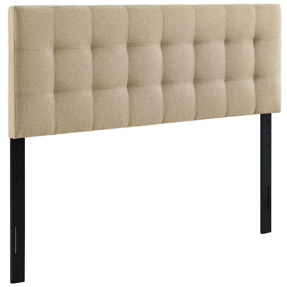Lily King Upholstered Fabric Headboard, Beige