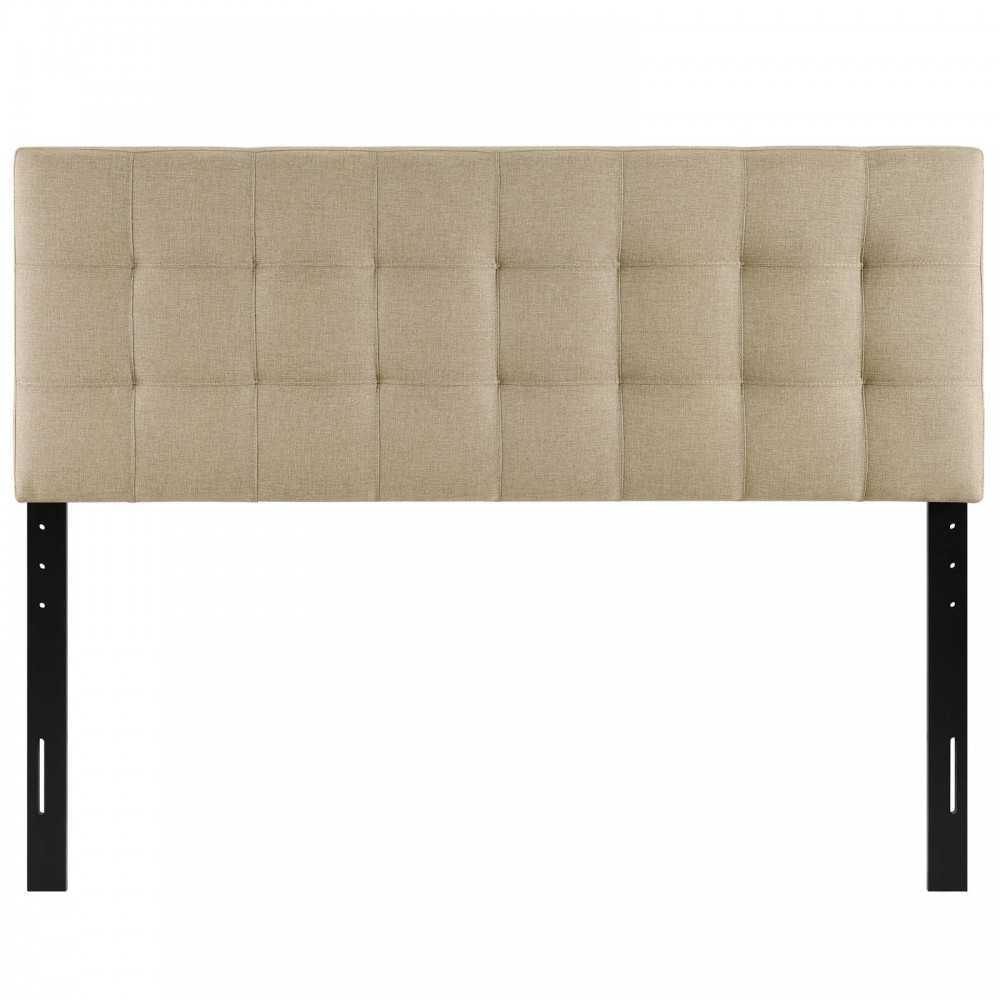 Lily King Upholstered Fabric Headboard, Beige