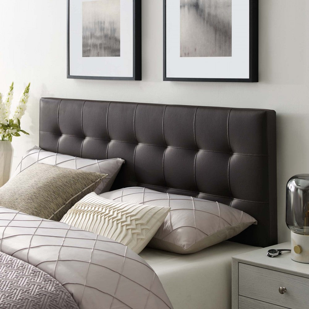 Lily King Upholstered Vinyl Headboard, Brown