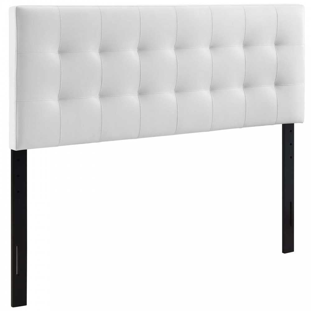 Lily King Upholstered Vinyl Headboard, White