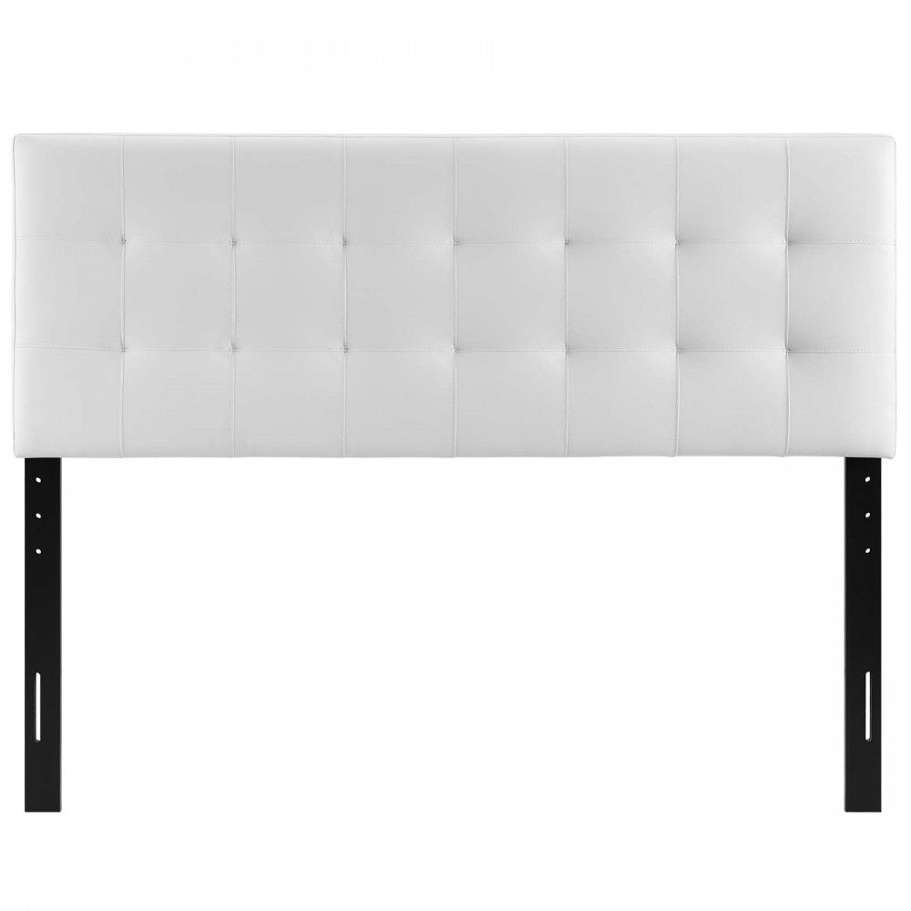 Lily King Upholstered Vinyl Headboard, White