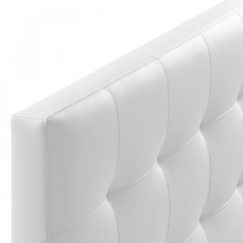 Lily King Upholstered Vinyl Headboard, White