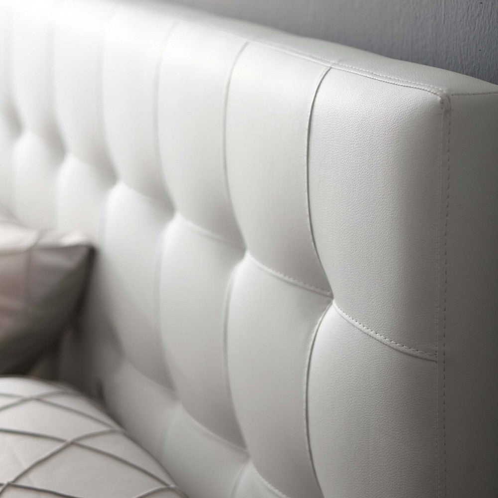 Lily King Upholstered Vinyl Headboard, White